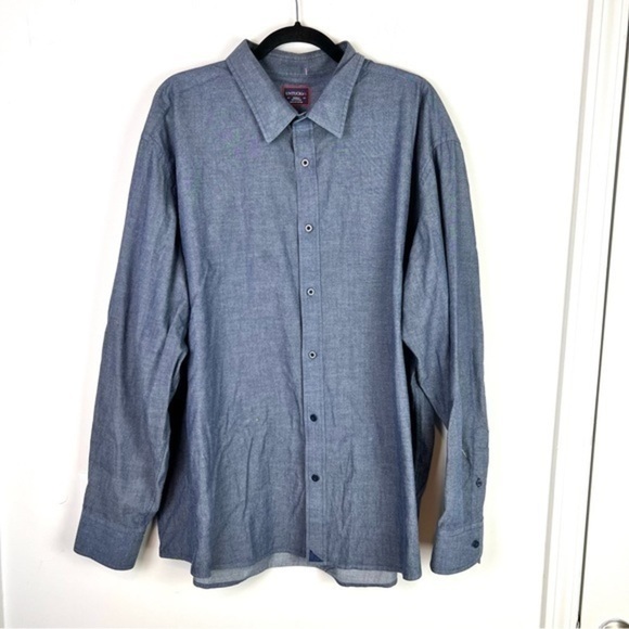 Untuckit Button Down mens XXXLC Blue Cotton Long Sleeve - Picture 1 of 10